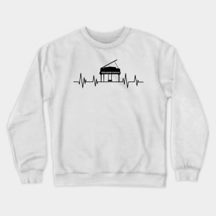 Keyboard Piano  heartbeat Funny Piano Driver , Musical heartbeat Crewneck Sweatshirt